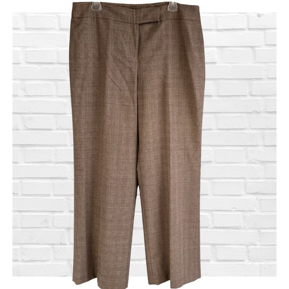 Unbranded Size 16 Brown Plaid Classic Career Pants Heritage Town and Country